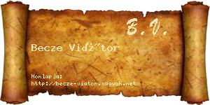 Becze Viátor névjegykártya